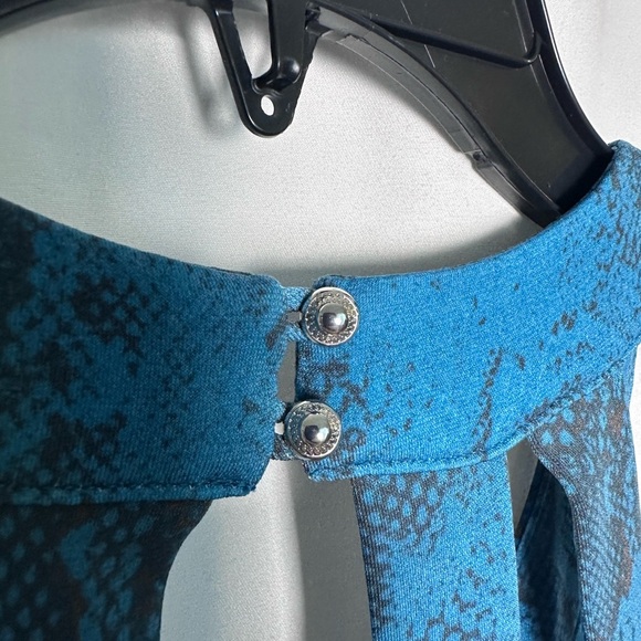 White House Black Market Snake Print Dress Blue and Brown Ombre Snakeskin sz S - Picture 7 of 10